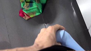 Hot Indian Teen Maid in Saree stripped and fucked rough by