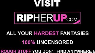 TEAR HER UP - Torrid school honey needs hair pulling while ass-fuck smash to jizm