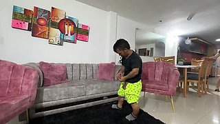 Pregnant Stepsister Measures My Huge Cock Thinking It's Small - Chiky & Julianaburning Blowjob Doggy Style