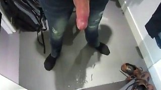 Big Cock Handjob in Dressing Room - Jerking Solo