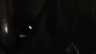 Rubber slut fucking her pussy