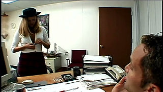 Busty Blonde Secretary Fucked Hard On Office Desk
