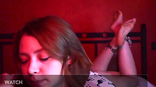 My Young Neighbor Plays with My Cock While Showing off Her Bare Feet