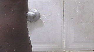 Beautiful Ebony with Small Titis Taking Shower