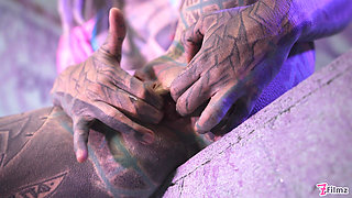 Solo Double Penetration - Tattooed Goth Punk Anal Masturbation & ATM