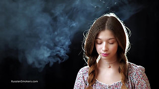 Sexy Russian Girl Smoking Cigarette Slow Tease