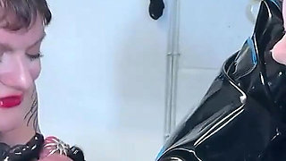 Latex Tease for Locked Cock