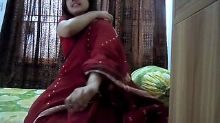 Indian Amateur Red Sari Girl, Blowjob, Handjob And Fuck,