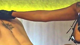 Asian MILF Mistress Fucked Her Slave Boy by Huge Strapon