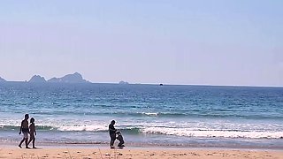 SEX ON A PUBLIC BEACH WITH THE HORNY BLONDE KITTY ANN