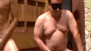 Humiliating guy kneeling