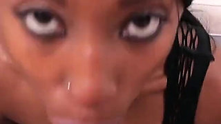 Amazing Big Boobs Ebony Teen Harmony Rose POV Blowjob Lingerie