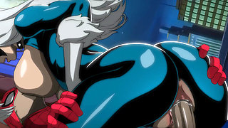 Black Cat Bends Over The Rooftop - Spider-Man Rams His Big Cock Inside Her Pussy