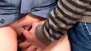 Dirty Hobby! Old Man Fingering Perfect Pussy in Public