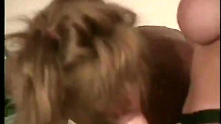 Beautiful sweet lesbians suck wet pussy the nails with a dildo