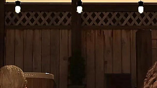 Sexbot Steph Route #2 - Animated Sex Game - the Mixed Hottie Gives a Blowjob by the Hot Tub