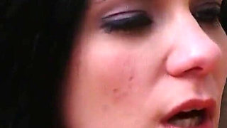 Skinny teen step sisters Fiva and Millie masturbate in the winter garden