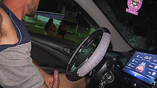 A Penis Flashing on a Rainy Night for Two Brunettes on the Street