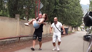 Czech Street Pickup. Double penetration with a random girl.