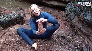 Salty Wetsuit Toe Sucking Slut
