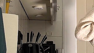 Hot Petite Sexy Girl in the Kitchen Masturbates on Christmas Day for Good Luck and Satisfaction