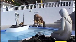 Gorgeous blonde sunbathing teen gets face fucked and anal outdoors