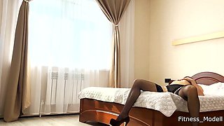 Woman in mind-blowing underwear