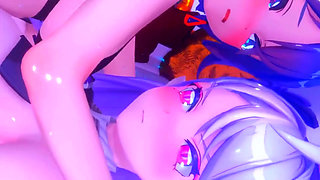 Zenless Zone Zero - Belle and Vivian FFM Threesome Two Sluts One Cock - 3D Hentai Animations