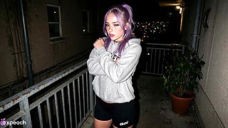 Lavender Mediterranean Girl Gets Banged In Alley