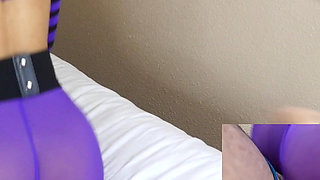 Julia Kate Purple and Black Nylon Fuck