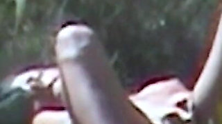 Amateur in the nude sunbath covered