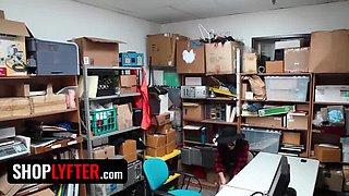 Shoplyfter Audrey Royal Foxy Troublemaker Gets Huge Facial Cumshots From Two Security Guards