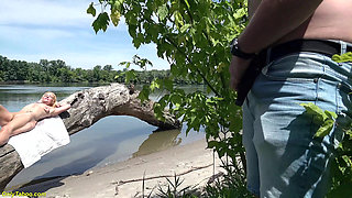 Hairy Granny Gets Anal Fucked on He Beach