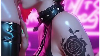 Hentai Anime In Neon Cyberpunk Futa Dominates Petite Girl Blowjob, Titfuck, Anal & Cumshot