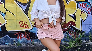 Risky Huge Pissing on the Street - Fun & Crazy