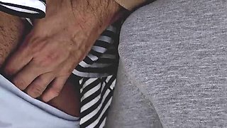 Horny Stranger Fucks Teen in Crowded Bus - Big Cock Cumshot in Panties