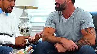 Sexy stepdaughters get a handjob before changing to rough